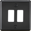 Knightsbridge MLA GDCL2MB 2G Grid Faceplate - Rounded Edge Matt Black