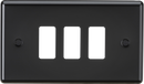 Knightsbridge MLA GDCL3MB 3G Grid Faceplate - Rounded Edge Matt Black