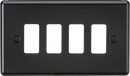 Knightsbridge MLA GDCL4MB 4G Grid Faceplate - Rounded Edge Matt Black