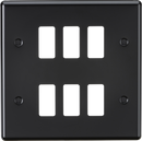 Knightsbridge MLA GDCL6MB 6G Grid Faceplate - Rounded Edge Matt Black