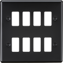 Knightsbridge MLA GDCL8MB 8G Grid Faceplate - Rounded Edge Matt Black