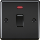 Knightsbridge MLA CL834NMBB 20A 1G DP Switch with Neon - Rounded Edge Matt Black
