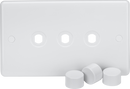 Knightsbridge MLA CU3DIM 3G Dimmer Plate with Matching Dimmer Caps