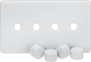 Knightsbridge MLA CU4DIM 4G Dimmer Plate with Matching Dimmer Caps