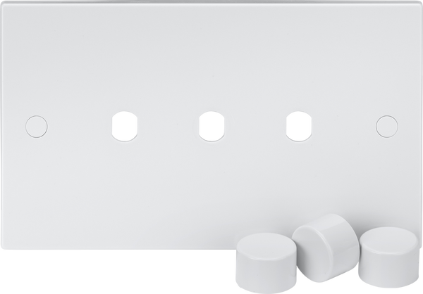 Knightsbridge MLA SN3DIM 3G Dimmer Plate with Matching Dimmer Caps