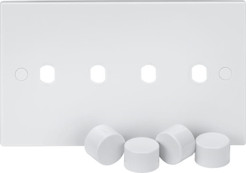 Knightsbridge MLA SN4DIM 4G Dimmer Plate with Matching Dimmer Caps