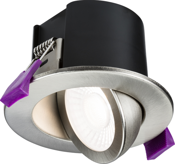 Knightsbridge MLA SPKEVTBC SpektroLED Evo Tilt - Fire Rated IP65 Downlight with 2 x Wattage and 4 x CCT - Brushed Chrome