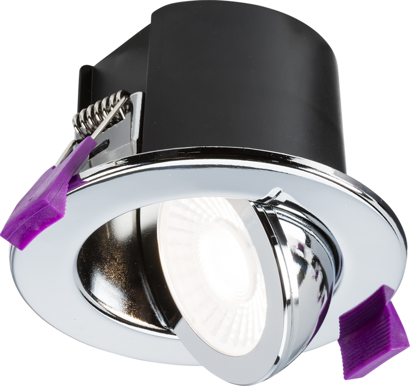 Knightsbridge MLA SPKEVTPC SpektroLED Evo Tilt - Fire Rated IP65 Downlight with 2 x Wattage and 4 x CCT - Polished Chrome