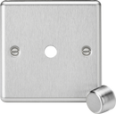 Knightsbridge MLA CL1DIMBC 1G Dimmer Plate with Matching Metal Dimmer Cap - Brushed Chrome