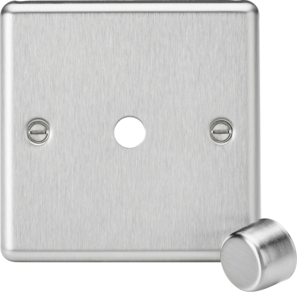 Knightsbridge MLA CL1DIMBC 1G Dimmer Plate with Matching Metal Dimmer Cap - Brushed Chrome