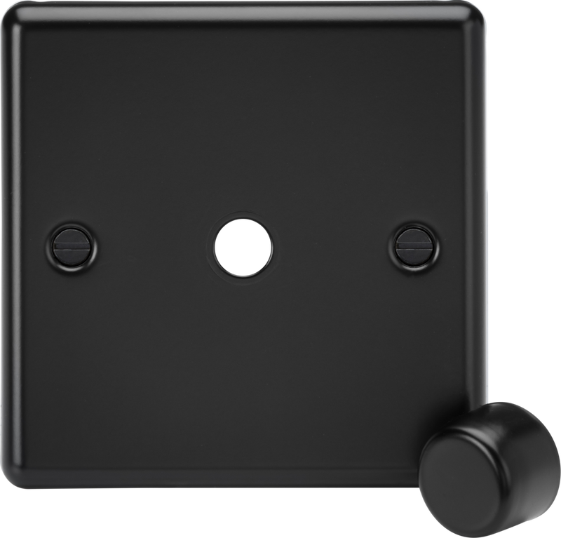 Knightsbridge MLA CL1DIMMBB 1G Dimmer Plate with Matching Metal Dimmer Cap - Matt Black