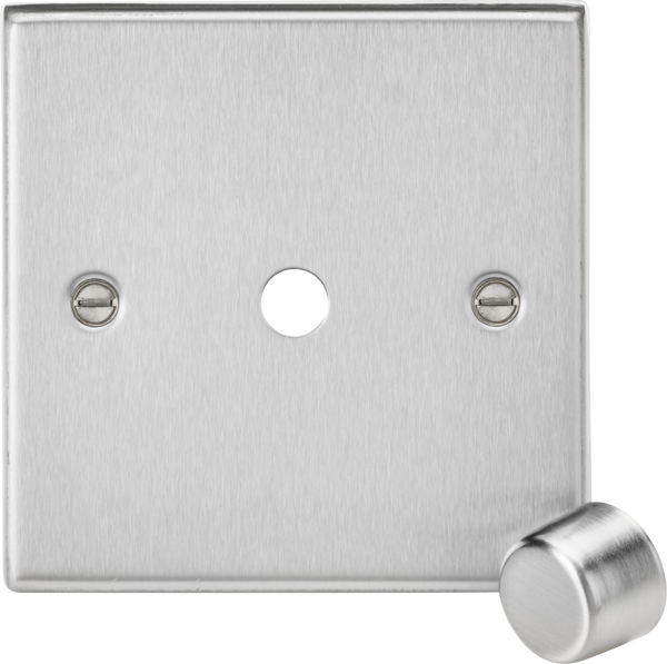 Knightsbridge MLA CS1DIMBC 1G Dimmer Plate with Matching Metal Dimmer Cap - Brushed Chrome