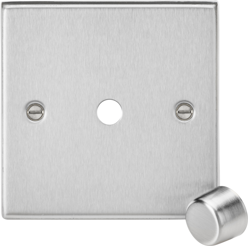 Knightsbridge MLA CS1DIMBC 1G Dimmer Plate with Matching Metal Dimmer Cap - Brushed Chrome