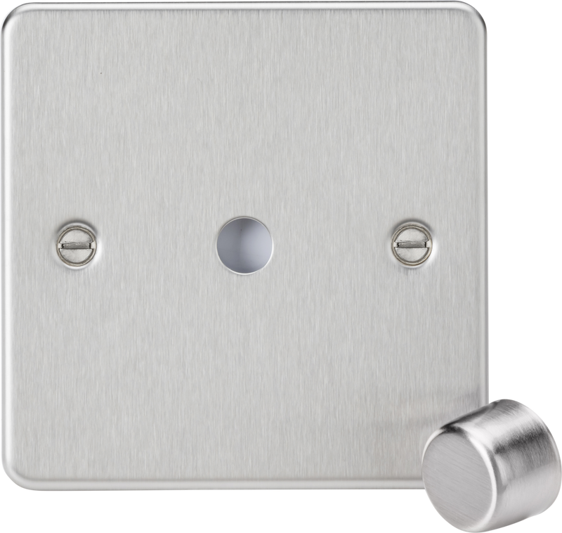 Knightsbridge MLA FP1DIMBC 1G Dimmer Plate with Matching Metal Dimmer Cap - Brushed Chrome