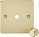 Knightsbridge MLA FP1DIMBB 1G Dimmer Plate with Matching Metal Dimmer Cap - Brushed Brass