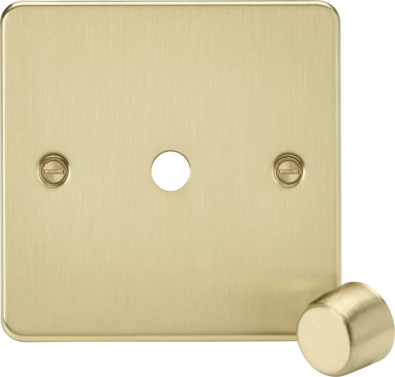 Knightsbridge MLA FP1DIMBB 1G Dimmer Plate with Matching Metal Dimmer Cap - Brushed Brass