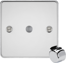 Knightsbridge MLA FP1DIMPC 1G Dimmer Plate with Matching Metal Dimmer Cap - Polished Chrome
