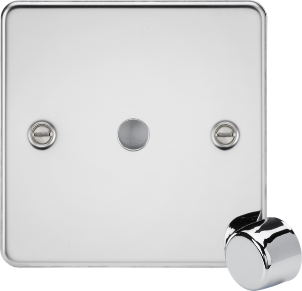 Knightsbridge MLA FP1DIMPC 1G Dimmer Plate with Matching Metal Dimmer Cap - Polished Chrome