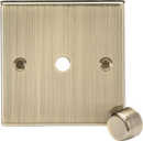 Knightsbridge MLA CS1DIMAB 1G Dimmer Plate with Matching Metal Dimmer Cap - Antique Brass