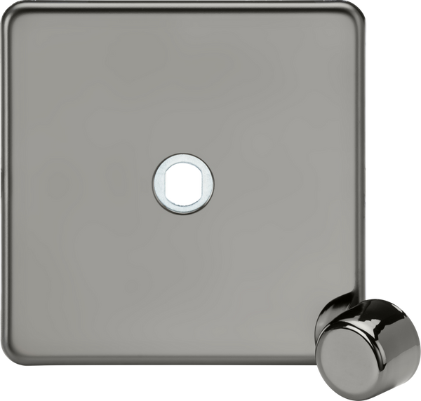 Knightsbridge MLA SF1DIMBN 1G Dimmer Plate with Matching Metal Dimmer Cap - Black Nickel