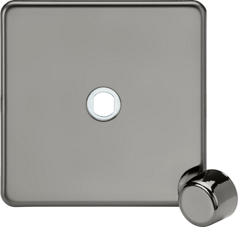 Knightsbridge MLA SF1DIMBN 1G Dimmer Plate with Matching Metal Dimmer Cap - Black Nickel