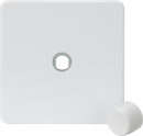Knightsbridge MLA Screwless SF1DIMMW 1G Dimmer Plate with Matching Metal Dimmer Cap -Matt White
