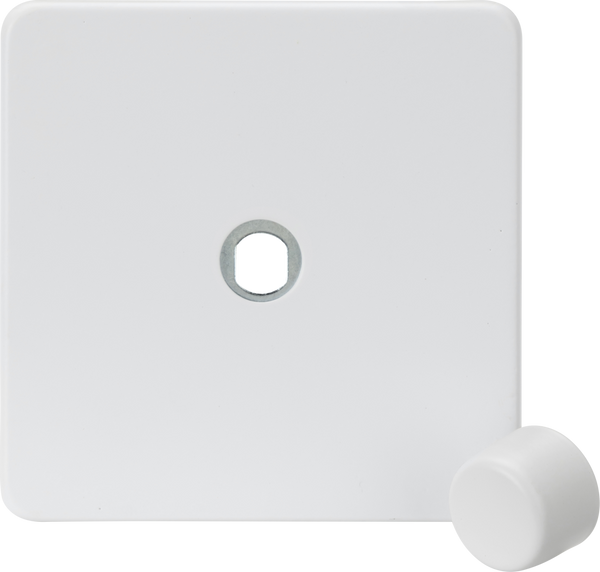 Knightsbridge MLA SF1DIMMW 1G Dimmer Plate with Matching Metal Dimmer Cap -Matt White