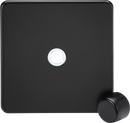 Knightsbridge MLA Screwless SF1DIMMBB 1G Dimmer Plate with Matching Metal Dimmer Cap -Matt Black