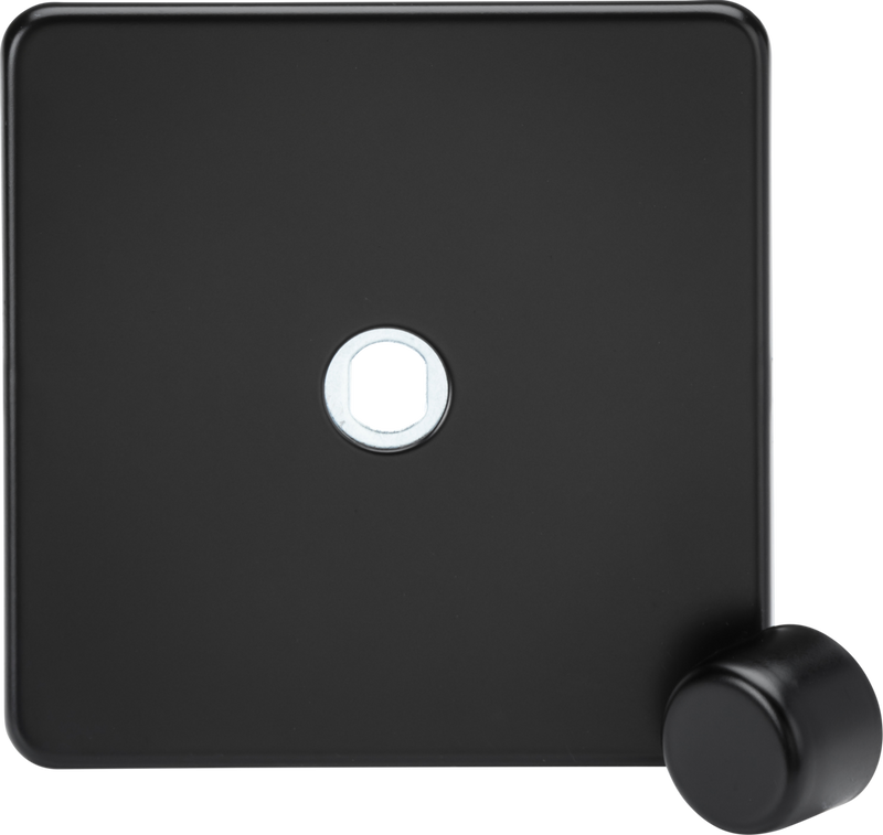 Knightsbridge MLA SF1DIMMBB 1G Dimmer Plate with Matching Metal Dimmer Cap -Matt Black