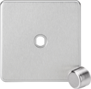 Knightsbridge MLA Screwless SF1DIMBC 1G Dimmer Plate with Matching Metal Dimmer Cap - Brushed Chrome