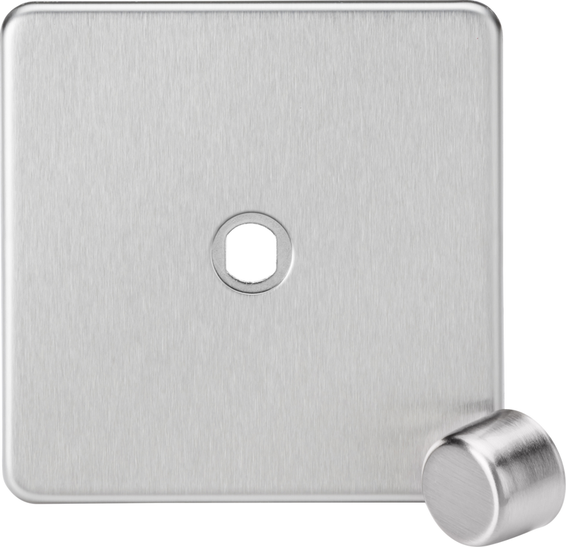 Knightsbridge MLA SF1DIMBC 1G Dimmer Plate with Matching Metal Dimmer Cap - Brushed Chrome