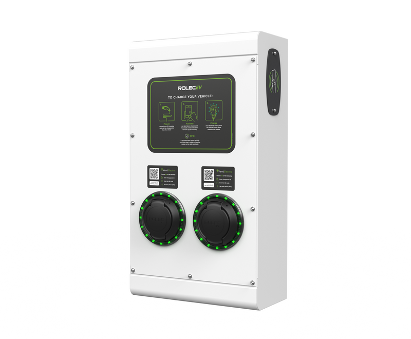ROLEC ROLEC0121W SecuriCharge Smart EV Charger - 2x up to 7.4kW Type 2 Sockets - White