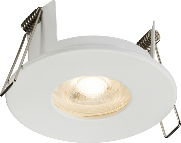 Knightsbridge MLA FRNIPMW FireNova IP65 (Waterproof) Fixed GU10 Fire-rated Open-back Downlight - Matt White for Suitable for Bathrooms