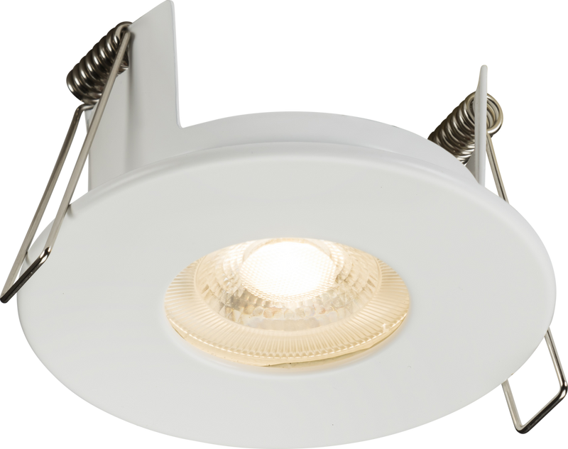 Knightsbridge MLA FRNIPMW FireNova IP65 (Waterproof) Fixed GU10 Fire-rated Open-back Downlight - Matt White for Suitable for Bathrooms