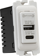 Knightsbridge MLA  CUGMUSB Dual USB A+C Module 20V DC 1.1A [22W FASTCHARGE]