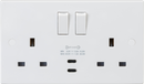 Knightsbridge MLA  SN9930 13A 2G DP Switched Socket with Dual USB-C 20V DC 1.5A (Max. 30W)