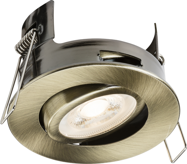 Knightsbridge MLA  FRNTAB FireNova IP20 Tilt GU10 Fire-rated Open-back Downlight - Antique Brass