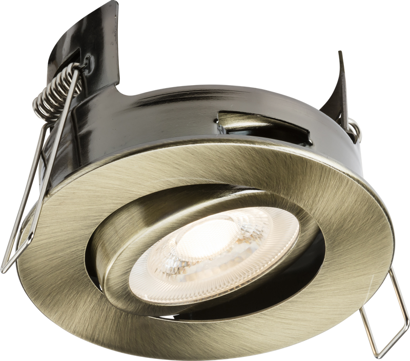 Knightsbridge MLA  FRNTAB FireNova IP20 Tilt GU10 Fire-rated Open-back Downlight - Antique Brass