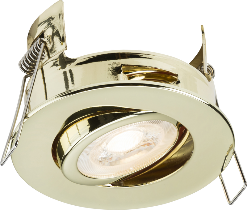 Knightsbridge MLA FRNTPB FireNova IP20 Tilt GU10 Fire-rated Open-back Downlight - Polished Brass