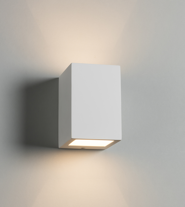 Knightsbridge MLA PWL6 230V G9 40W Cuboid Up and Down Plaster Wall Light