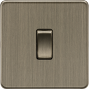 Knightsbridge MLA Screwless SF1000DPAB 10AX 1G DP Switch - Antique Brass