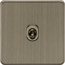 Knightsbridge MLA Screwless SF12TOGAB 10AX 1G Intermediate Toggle Switch - Antique Brass