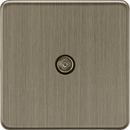 Knightsbridge MLA Screwless SF0100AB 1G TV Outlet (Non-Isolated) - Antique Brass