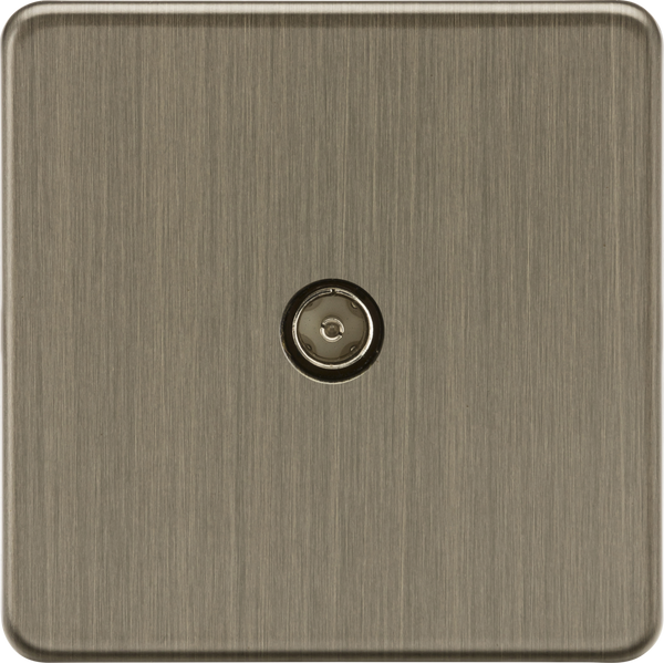 Knightsbridge MLA Screwless SF0100AB 1G TV Outlet (Non-Isolated) - Antique Brass