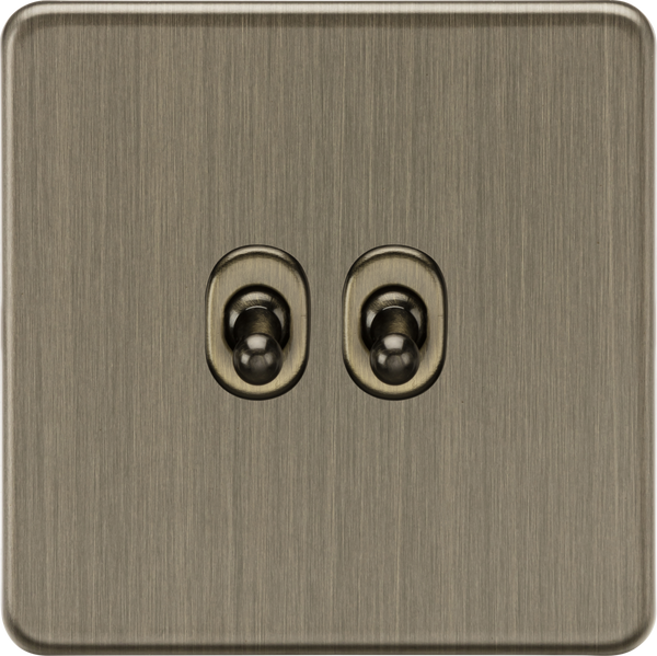 Knightsbridge MLA Screwless SF2TOGAB 10AX 2G 2-way Toggle Switch - Antique Brass