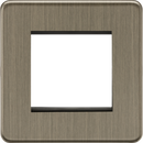 Knightsbridge MLA Screwless SF2GAB 2G Modular Faceplate - Antique Brass