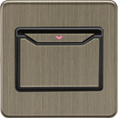 Knightsbridge MLA Screwless SFCARDAB 32A 1G Key Card Switch - Antique Brass