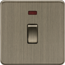 Knightsbridge MLA Screwless SF8341NAB 20A 1G DP Switch with Neon - Antique Brass