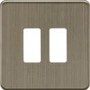 Knightsbridge MLA  GDSF002AB 2G Grid Faceplate - Antique Brass