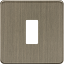Knightsbridge MLA  GDSF001AB 1G Grid Faceplate - Antique Brass